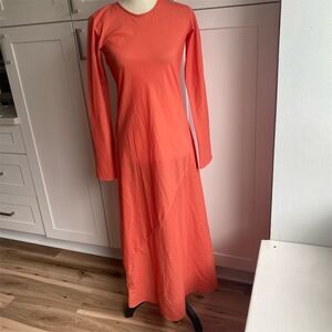 Lekha Women's Long Sleeve Orange Maxi Dress Size S Casual